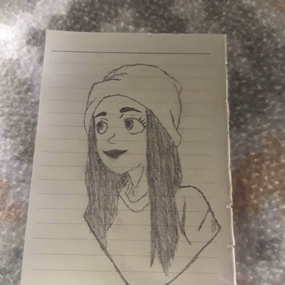 A drawing of a girl